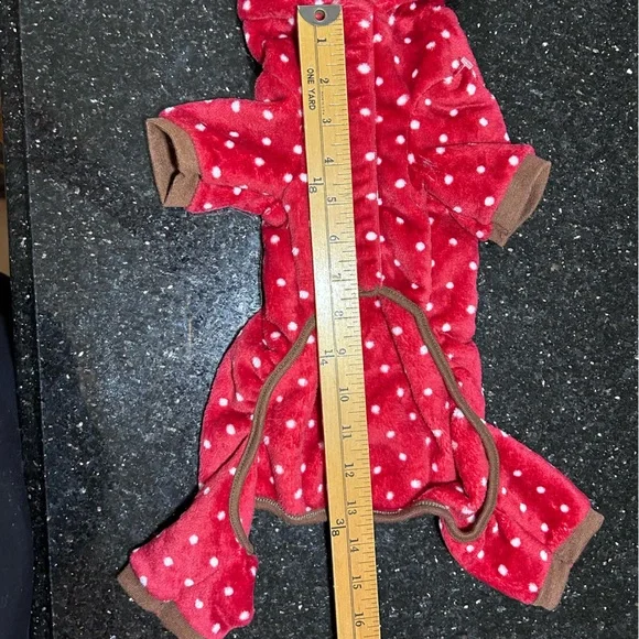 Host Pick🎉Luv Gear Red Reindeer Dog Pajamas Sweater Costume w/ Antlers Small M - Picture 7 of 12